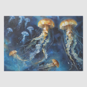 Öl Art Jellyfish Decoupage Seidenpapier