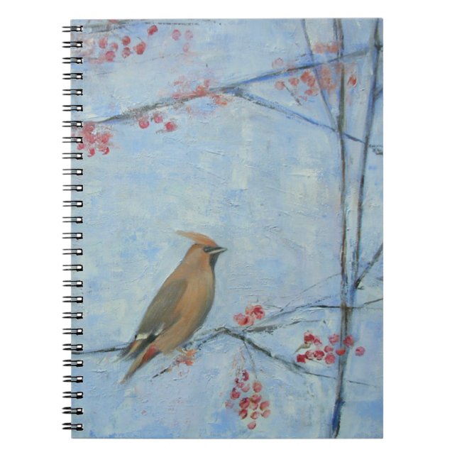 Öl des Waxwing 2013 auf Leinwand Notizblock (Vorderseite)