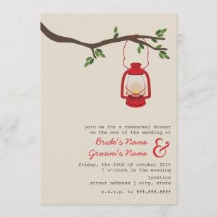 Öl-Laternen-Wildnis-Campings-Proben-Abendessen Einladung