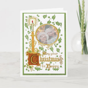 Ol modifizierte Candlestick Foto Weihnachtsvorlage Feiertagskarte