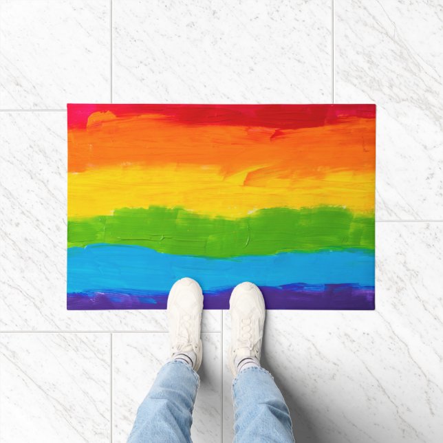 Öl Paint Rainbow LGBT Doormat - Bold Prix Fußmatte (Indoor)