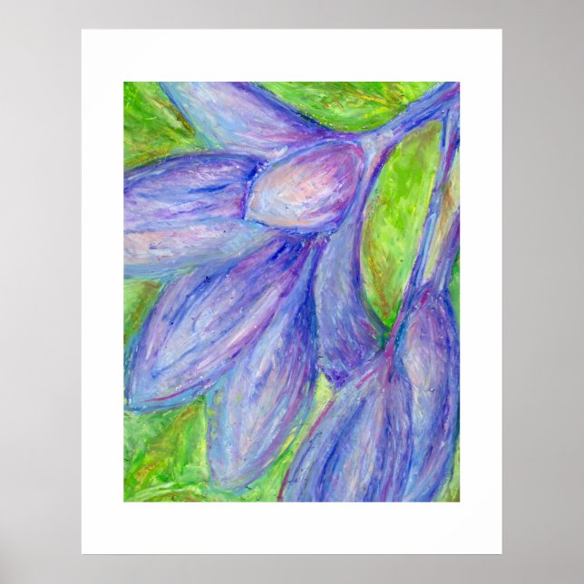 Öl-Pastell-Lila-Blume Poster (Vorne)