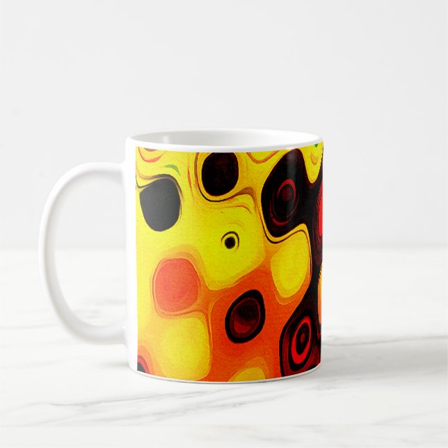 Öl Pastellfarben zeichnend. Abstrakter Farbhinterg Kaffeetasse (Links)