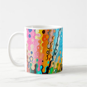Öl Pastellfarben zeichnend. Abstrakter Farbhinterg Kaffeetasse