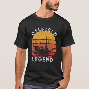 Öl Rig Retro Sunset Oilfield Legend Worker Oildri T-Shirt