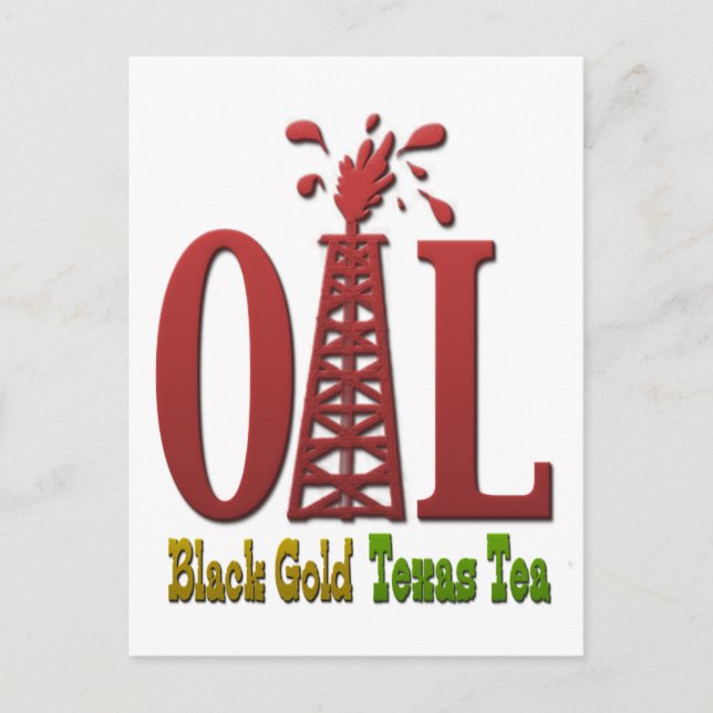 Öl, Schwarzes Gold, Texas Tee Postkarte (Vorderseite)