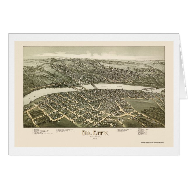 Öl-Stadt, panoramische Karte PAs - 1896 (Vorderseite (Horizontal))