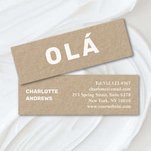 Olá! Moderne Minimal Mini Business Card Visitenkarte