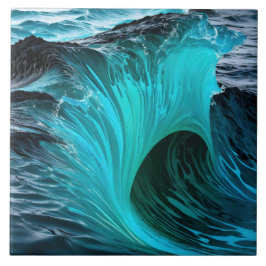 "Ola Tiburón" Blaue Haifischwelle Fliese