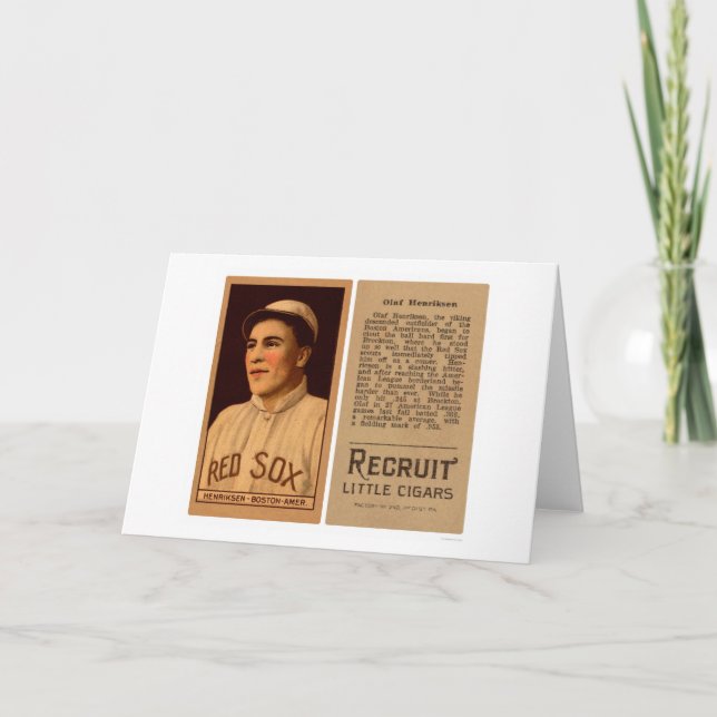 Olaf Henriksen Red Sox Baseball 1912 Karte (Vorderseite)