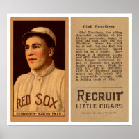 Olaf Henriksen Red Sox Baseball 1912
