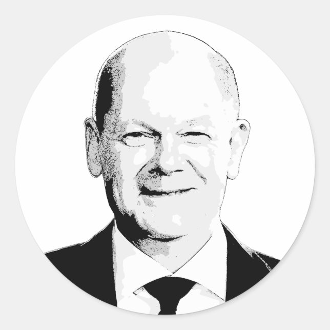 Olaf Scholz Runder Aufkleber (Vorderseite)
