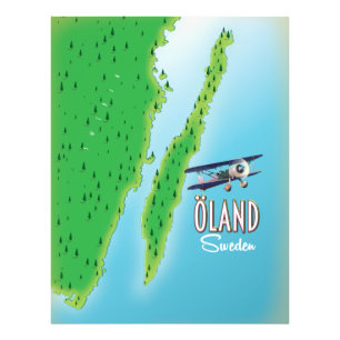 Öland Schweden - Inselkarte Fotodruck