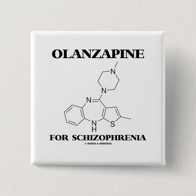 Olanzapine für Schizophrenie (chemisches Molekül) Button (Vorderseite)