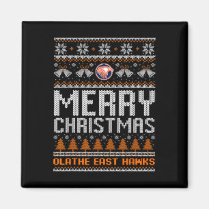 Olathe East Hawks Logo Frohe Weihnachten hässlich Magnet