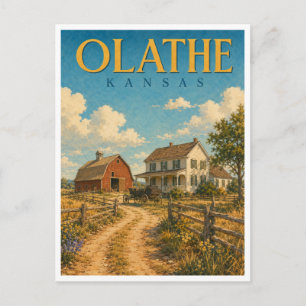 Olathe Kansas Mahaffie Farm GeoSaga Postkarte