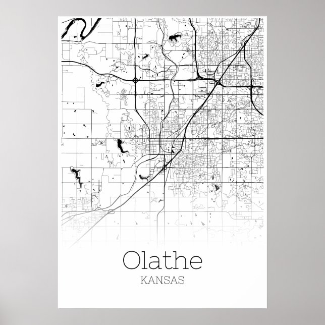 Olathe Map - Kansas - City Map Poster (Vorne)