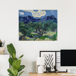 Ölbäume mit Alpilles von Vincent van Gogh Poster