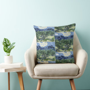 Ölbäume von Van Gogh - Blue Mountain Art Kissen