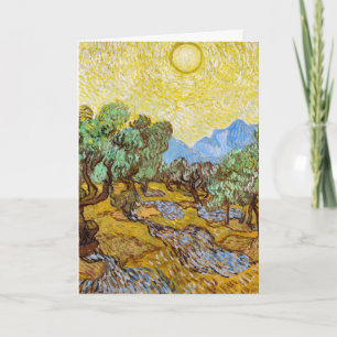 Ölbäume von Van Gogh - Goldenes Licht & Himmel Kun Karte