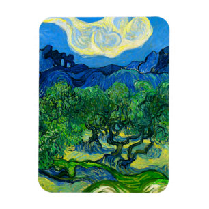 Ölbäume von Van Gogh in einer Berglandschaft Magnet