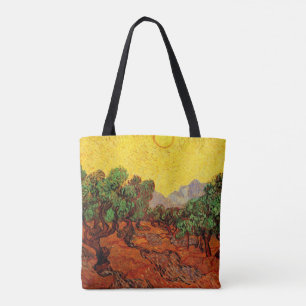 Ölbäume von Van Gogh mit gelbem Himmel und Sonne