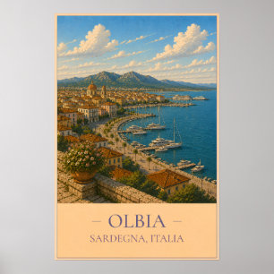 Olbia, Italien – Vintage-Reiseposter Poster