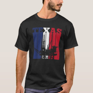 Ölbohrturm Texas US-Flaggen-Ölfeld-Bohrinsel T-Shirt