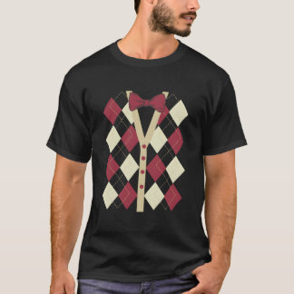 Old 100 Days Of School Argyle Pattern T-Shirt