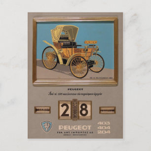 Old Advert Greece Peugeot Postkarte