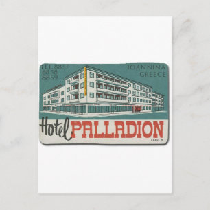 Old Advert Griechenland Ioannina Hotel Palladion Postkarte