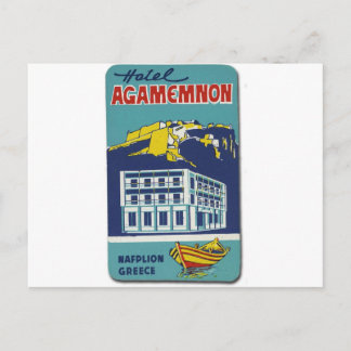 Old Advert Nafplio Griechenland Hotel Agamemnon Postkarte