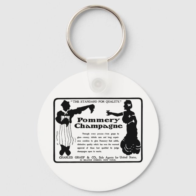 Old Advert Pommery Champagne Schlüsselanhänger (Vorderseite)