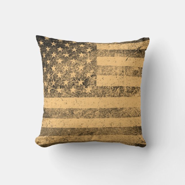 Old American Flag Grunge Kissen (Vorderseite)