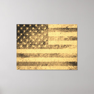 Old American Flag Grunge Leinwanddruck