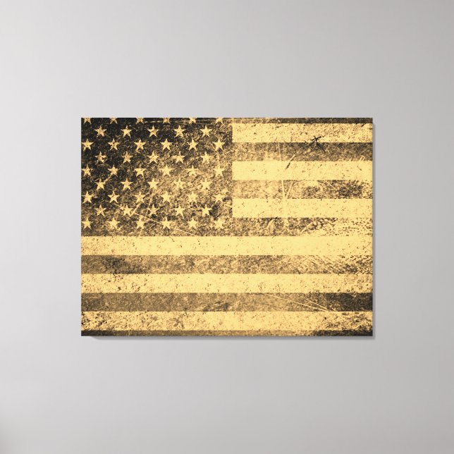 Old American Flag Grunge Leinwanddruck (Vorderseite)