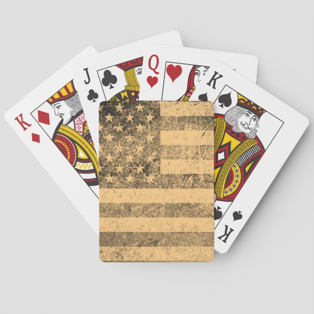 Old American Flag Grunge Spielkarten (Rückseite)
