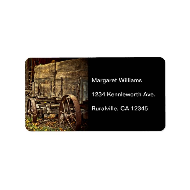 Old Amish Wagon Adressaufkleber (Vorne)