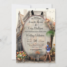 Old Amsterdam Blume Shop Anton Pieck Art Art Einladung