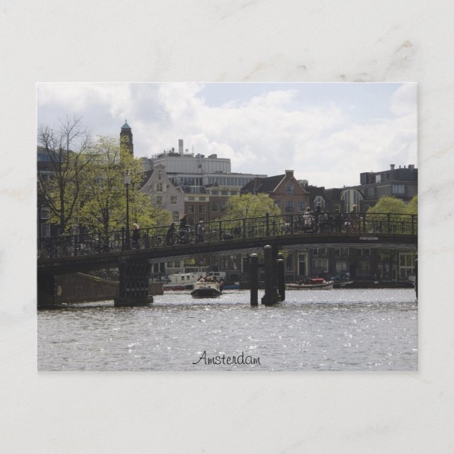 Old Amsterdam Bridge Postkarte (Vorderseite)