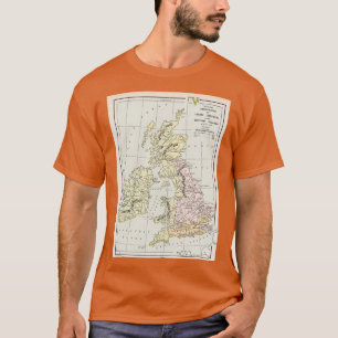 Old AngloSaxon Britische Isles Map 1901 Vintag Gre T-Shirt