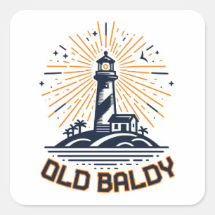 Old Baldy Leuchtturm Sonnenaufgang Quadratischer Aufkleber