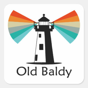 Old Baldy Lighthouse Rainbow Quadratischer Aufkleber