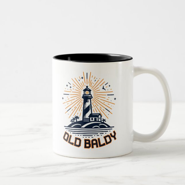 Old Baldy Lighthouse Sunrise Zweifarbige Tasse (Rechts)