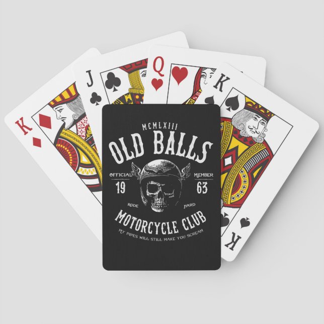 Old Balls MC – Hart fahren, Lauter brüllen Spielkarten (Rückseite)