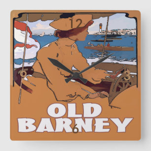 OLD BARNEY, Barnegat Lighthouse Vintag Style Quadratische Wanduhr
