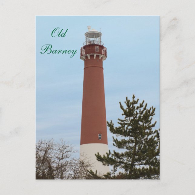 Old Barney Lighthouse NJ Postkarte (Vorderseite)