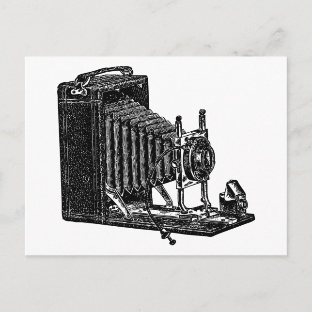 Old Bellows Camera - Vintage Illustration Postkarte (Vorderseite)