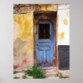 Old Blue Door Mykonos Griechenland Poster