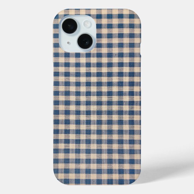 Old Blue Gingham Case-Mate iPhone Hülle (Rückseite)
